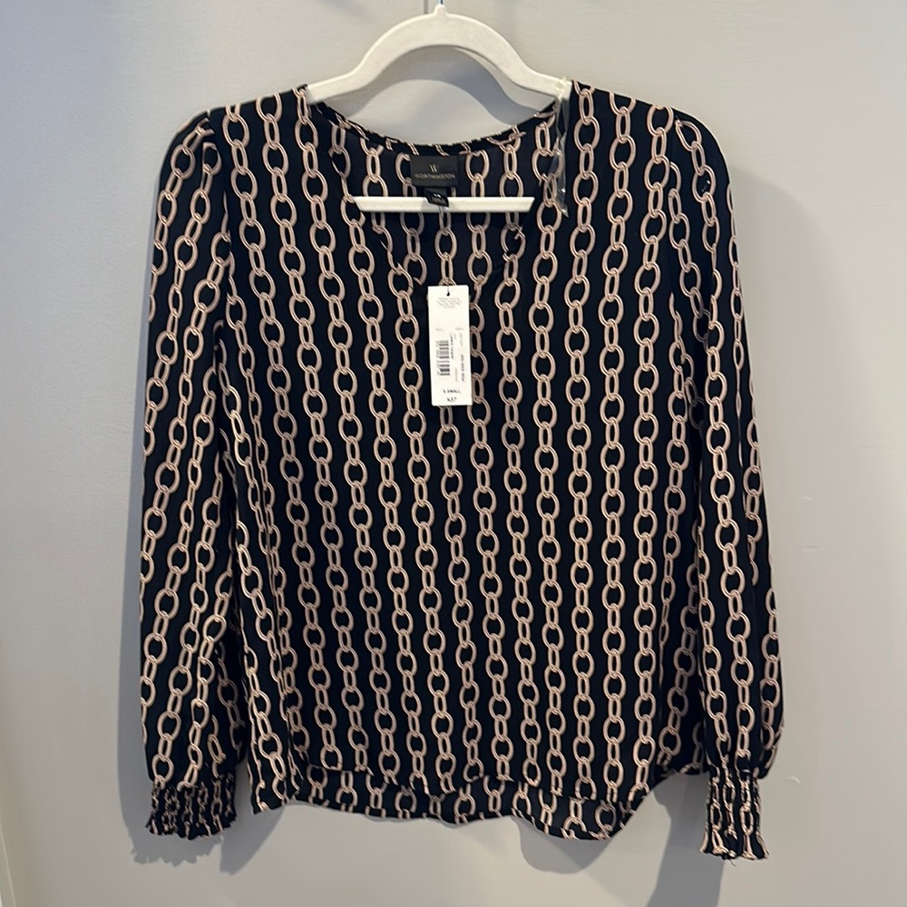 New W/Tags Black Worthington Blouse